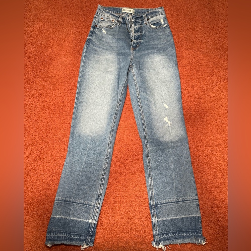 Abercrombie & Fitch Ultra High Rise Ankle Straight Jeans, Curve Love